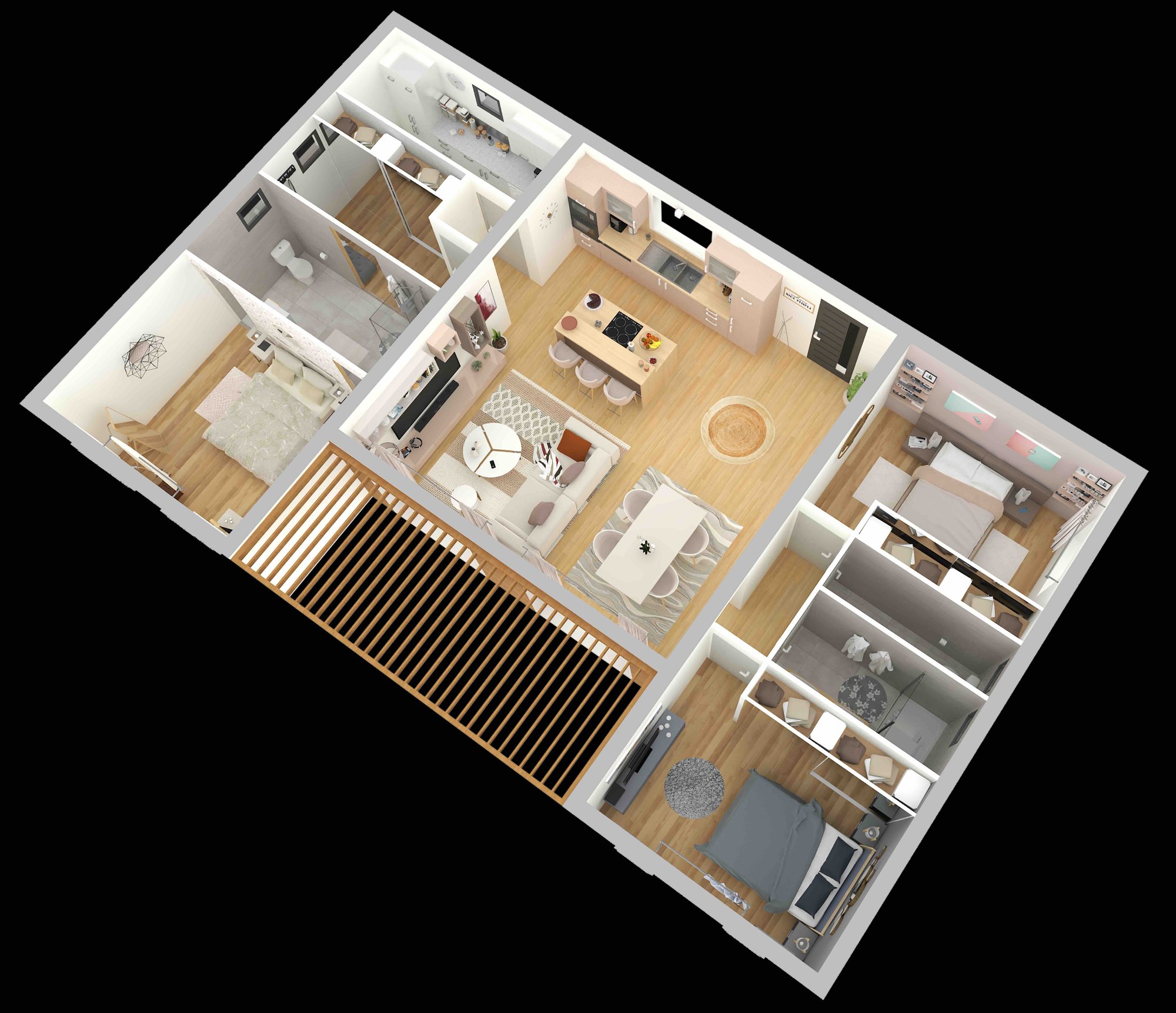 Camélia – Plan 3D